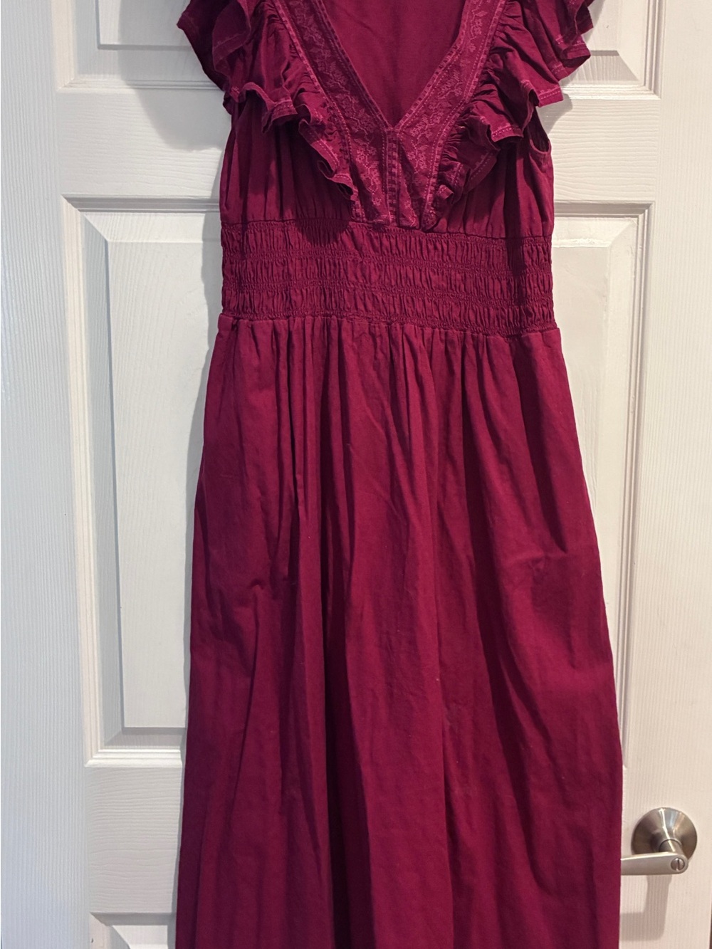 Universal Thread Ruffled Maxi Dress in Deep Berry - Picture 2 of 4